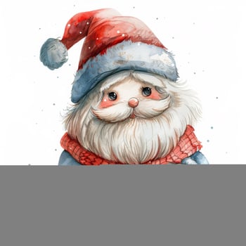 AI generated Santa Claus Watercolor Painting photo