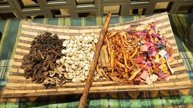 Indonesia herbal ingredients used to make drugs, healthcare traditional consept photo