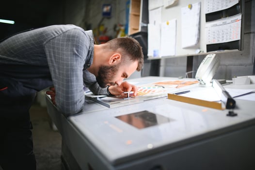 Portrait of a printing house worker photo