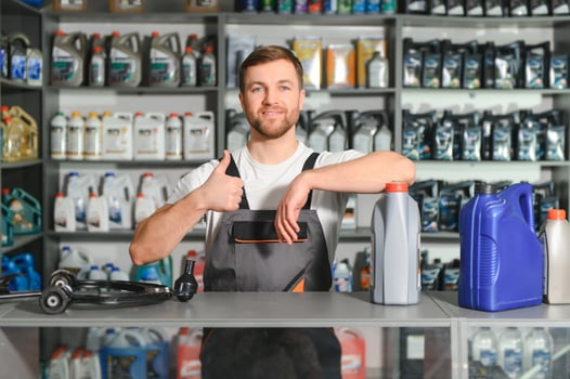 Smiling Salesman Auto Parts Store photo