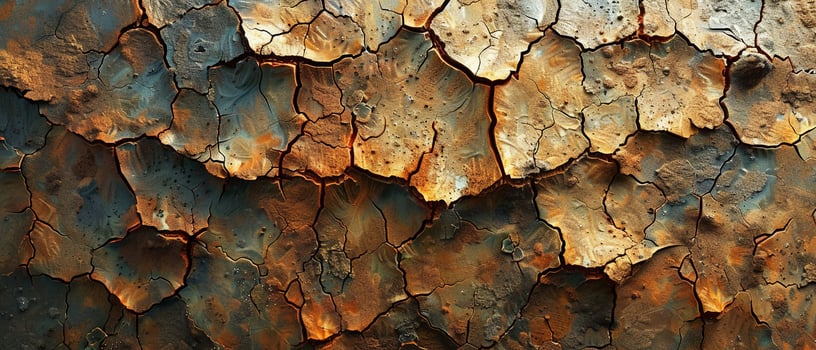 AI Generated Cracked dry earth texture in desert photo