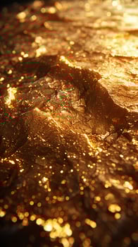 AI Generated Glittering gold foil texture photo