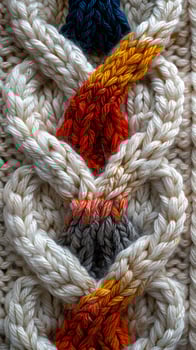 AI Generated Knitted wool texture in close-up photo
