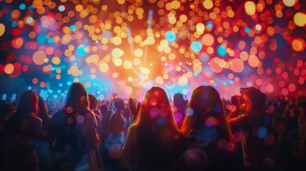 AI generated Blurry Colorful Lights in Dark photo