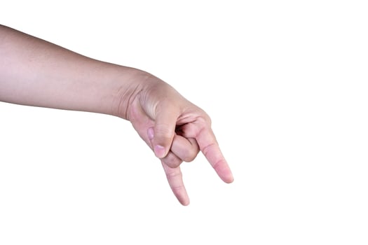 hand on isolated background clipping path photo