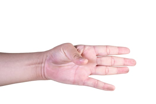 hand on isolated background clipping path photo