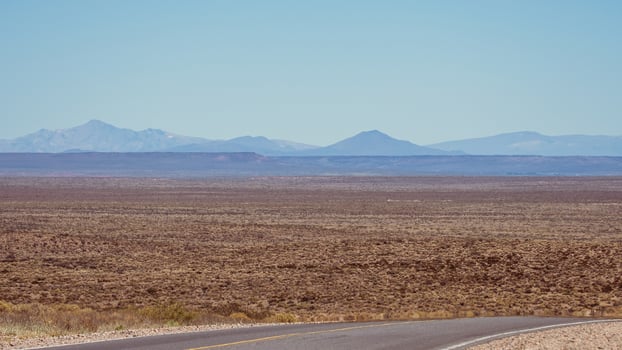 Steppe and Patagonian mountains photo