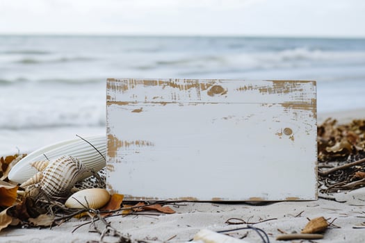 photo white wooden board with other objects