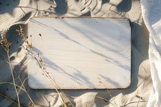 photo white wooden board with other objects