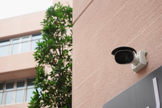 CCTV security camera operating outdoor photo