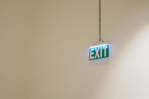 emergency exit door at super market , photo