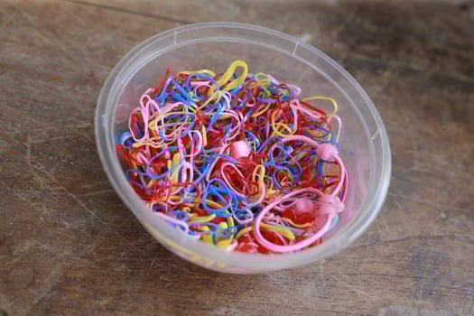 Colorful background rainbow colors rubber bands loom photo