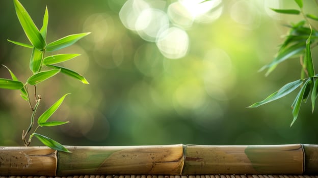 Bamboo green leaves plant evoke nature bokeh growth freshness tranquility zen photo