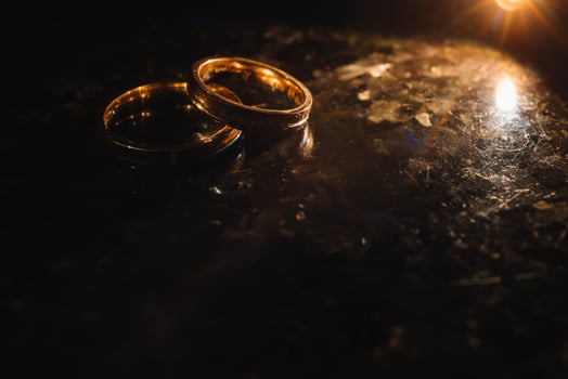 beautiful wedding rings in a good light. photo