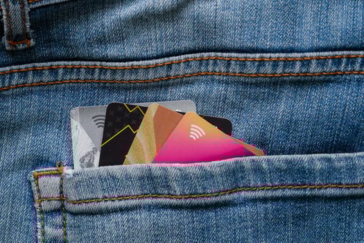 Bank cards in your jeans pocket photo