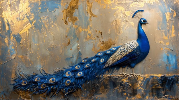 AI generated Majestic Peacock Perched on Tree photo