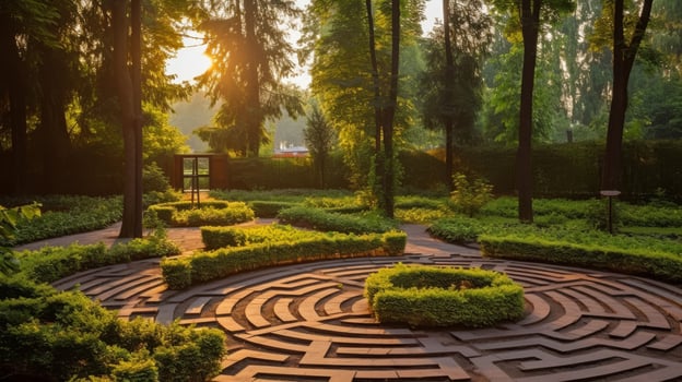 Maze adds intrigue to backyard landscape photo