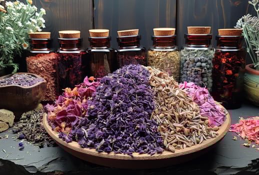AI generated The ancient Chinese medicine herbs and infusions photo