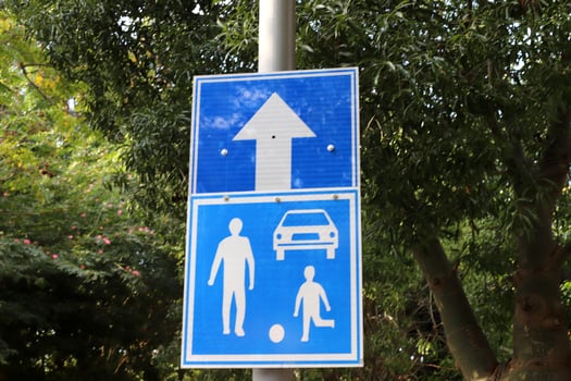 Road signs and directional signs on roads in Israel. photo
