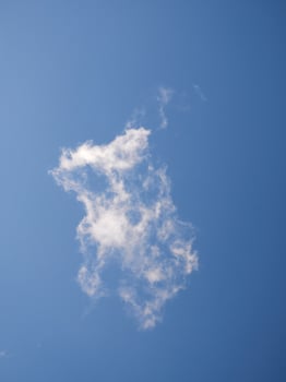 Cumulus clouds in the sky. Fluffy cloud shapes photo