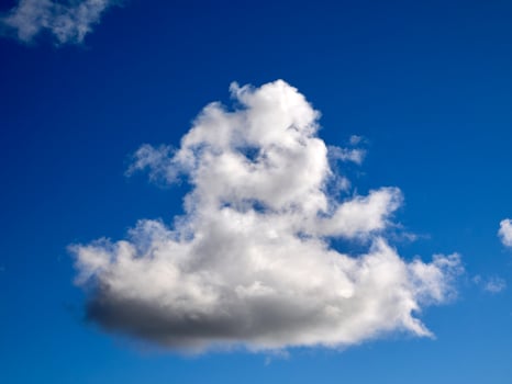 Cumulus clouds in the sky. Fluffy cloud shapes photo