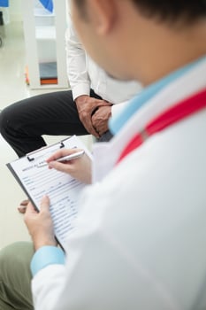 Patients who are concerned about prostate cancer seek the advice of a medical advisor to review their symptoms with a prostate cancer specialist and are competent in prostate cancer treatment. photo