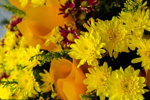 Flower arrangement with chrysanthemum photo