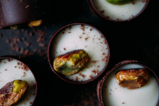 pistachio and chocolate mousse photo