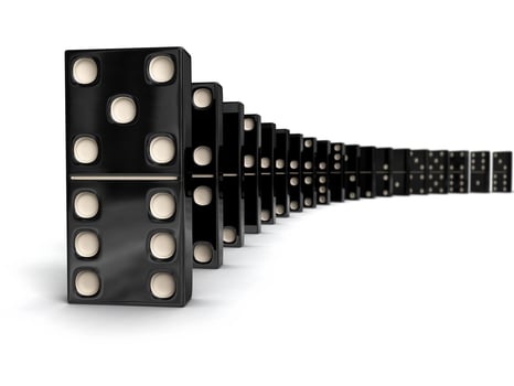 Row of dominoes photo