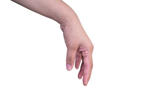hand on isolated background clipping path photo