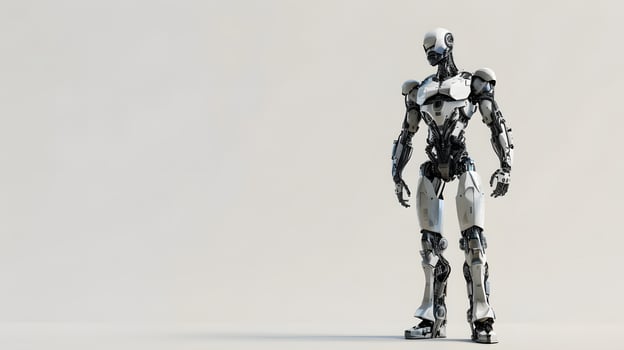 AI generated The robot, the android, is ready to perform work functions. AI Generated photo