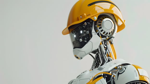 AI generated The robot, the android, is ready to perform work functions. AI Generated photo