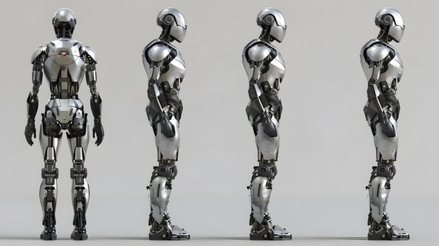 AI generated The robot, the android, is ready to perform work functions. AI Generated photo