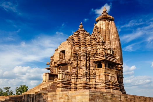 Famous temples of Khajuraho with sculptures, India photo