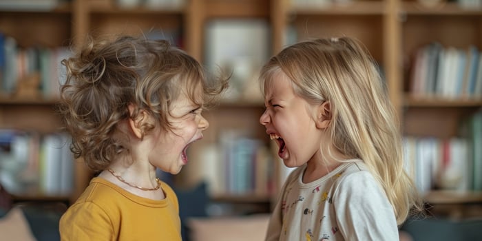 AI generated Two Little Girls Standing Together photo