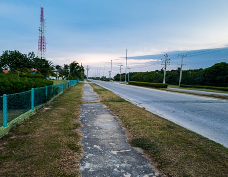 Concept shot of the road in the rural village. Outdoors photo