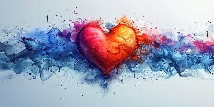 AI generated Art illustration of a heart symbol of love for a modern romantic valentine's day gift photo