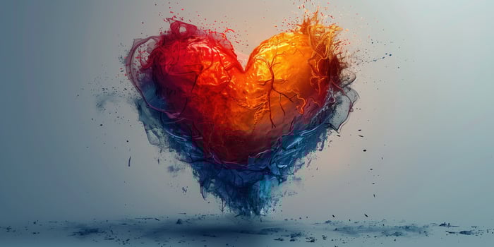 AI generated Art illustration of a heart symbol of love for a modern romantic valentine's day gift photo