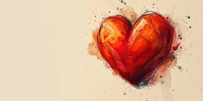 AI generated Art illustration of a heart symbol of love for a modern romantic valentine's day gift photo