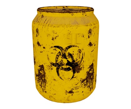3d rendering industrial radioactive barrel photo
