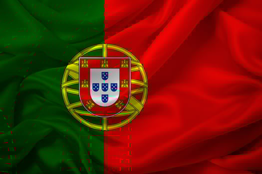 Vibrant Textile Portugal National Flag photo