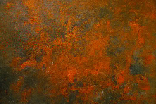 an abstract painting with orange and black paint photo