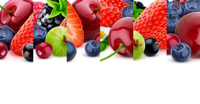 Berries texture with copy space, border of berry, panoramic photo