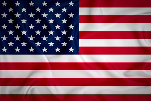 Usa Flag Background. Close up waving flag of America. photo