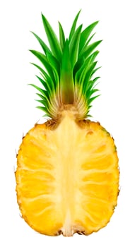 Half of pineapple isolated on white background photo
