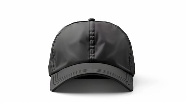 Blank mockup of a lightweight nylon baseball cap with a waterproof brim and adjustable s. photo