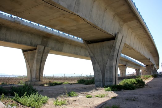 The bridge was built over a gorge and a water obstacle. photo