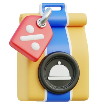 Food order discount 3d illustration photo