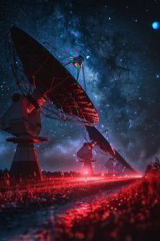 huge antennas looking into space photo