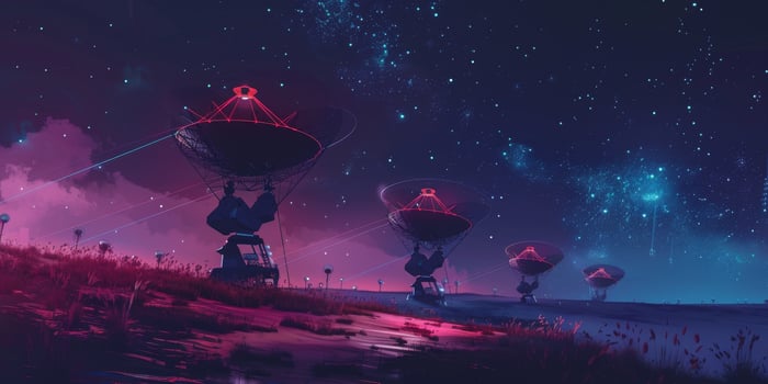 huge antennas looking into space photo